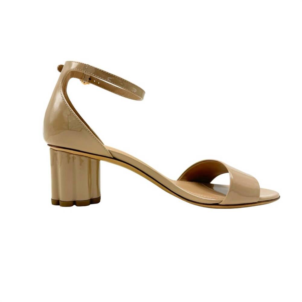 NEW SALVATORE FERRAGAMO women's eraclea 5cm heels in almond